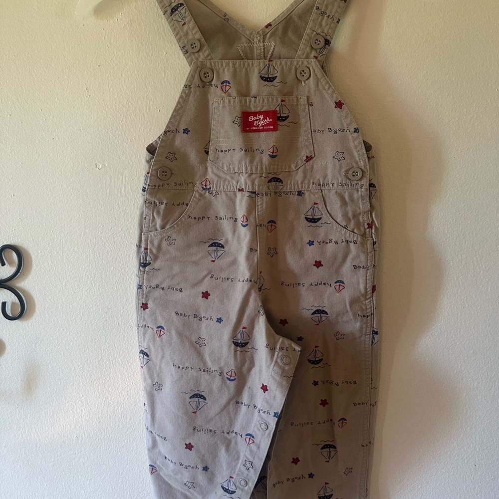 OshKosh B'gosh Beige Overalls with Nautical Design